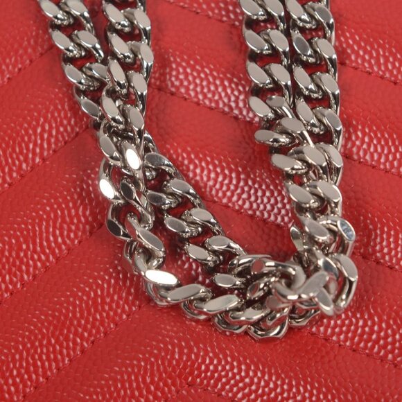 ♥️Saint Laurent Paris Envelope Red Small Leather Shoulder Bag♥️ - Picture 14 of 16